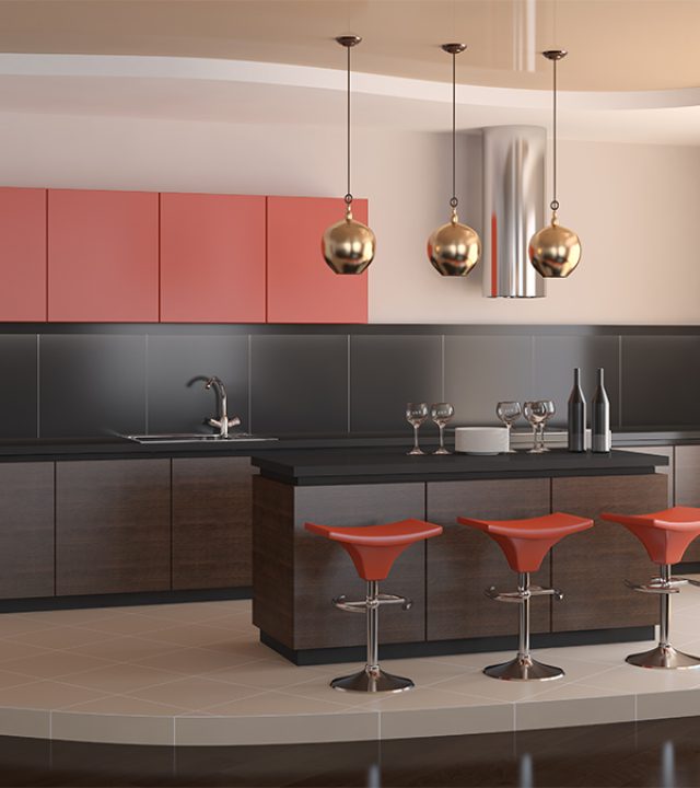 Interior of modern kitchtn. 3d render.